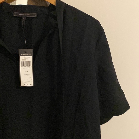 NWT. BCBG MaxAzria V-neck Black Dress - Picture 5 of 11